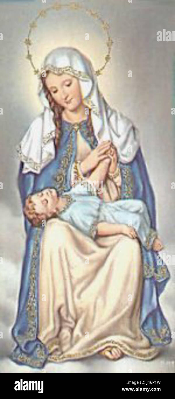 Nostra Signora della Divina Provvidenza è un titolo della Vergine Maria nella tradizione cattolica romana. Rappresenta il suo ruolo di protettrice e guida, spesso raffigurata nell'iconografia religiosa e nella preghiera. Foto Stock