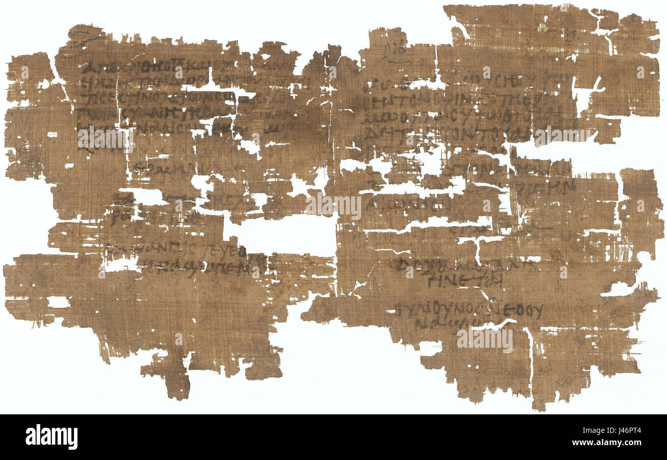 Il papiro 63 Staatliche Museen zu Berlin inv. 11914 Vangelo di Giovanni 3,14 18 4,9 10 recto Foto Stock Il papiro 63 Staatliche Museen zu Berlin inv. 11914 Vangelo di Giovanni 3,14 18 4,9 10 recto Foto Stock