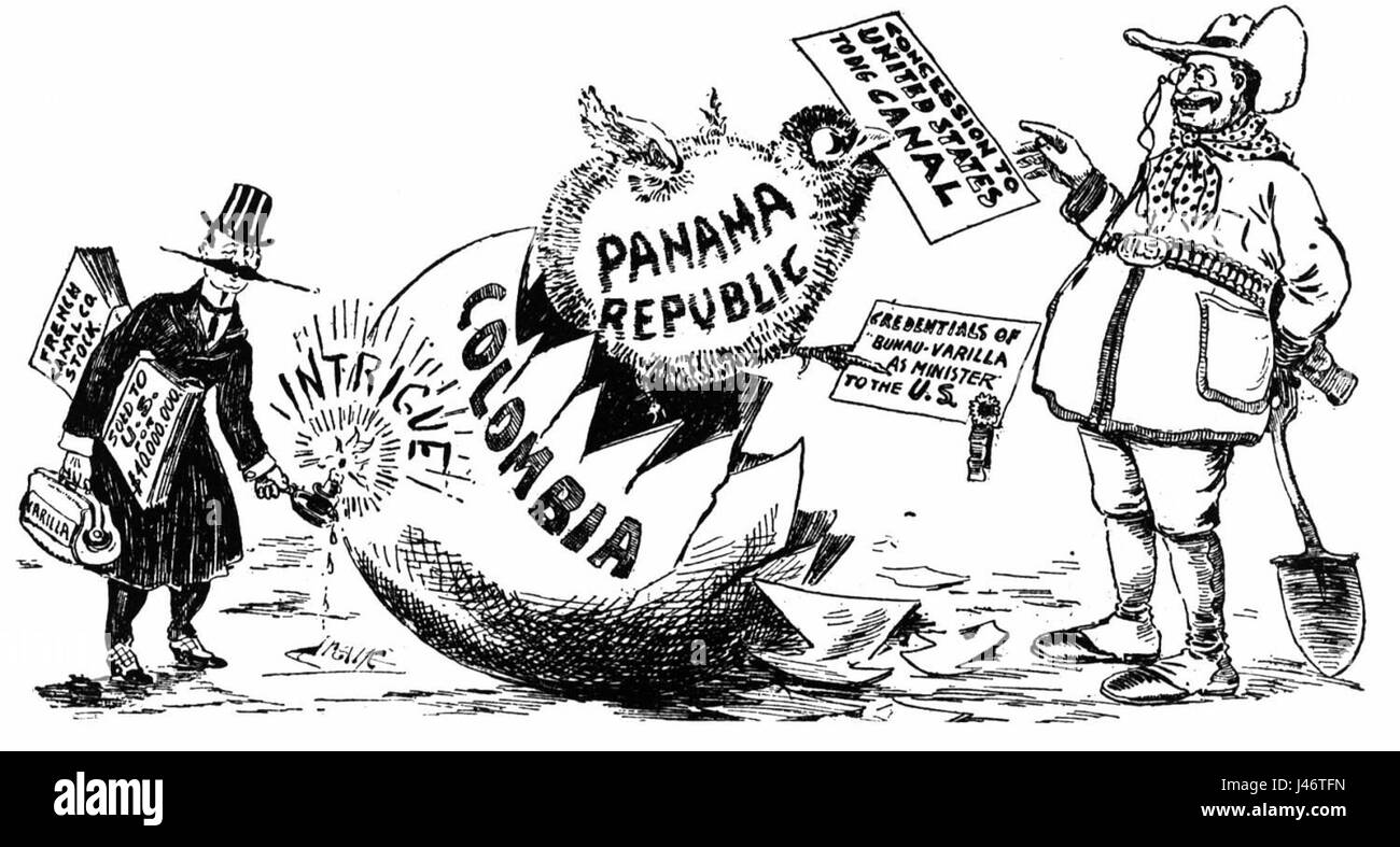 Canale di Panama cartooon 1903 Foto Stock