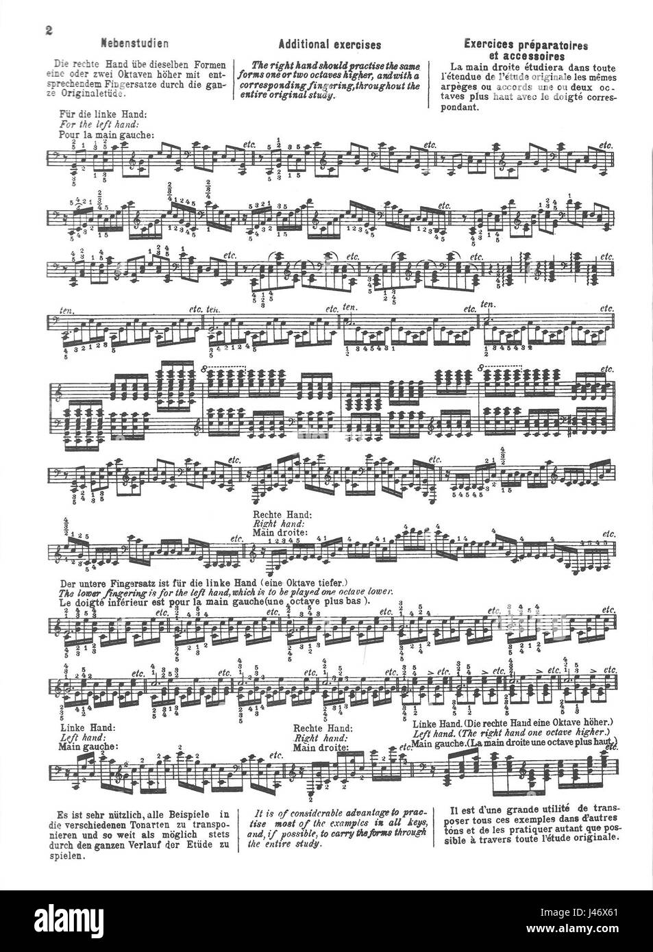 Uno studio o un'analisi accademica relativa a Chopinâ€™S Op. 10.1, concentrandosi in particolare sulla disposizione o l'interpretazione del pezzo da parte di Godowskyâ. Foto Stock