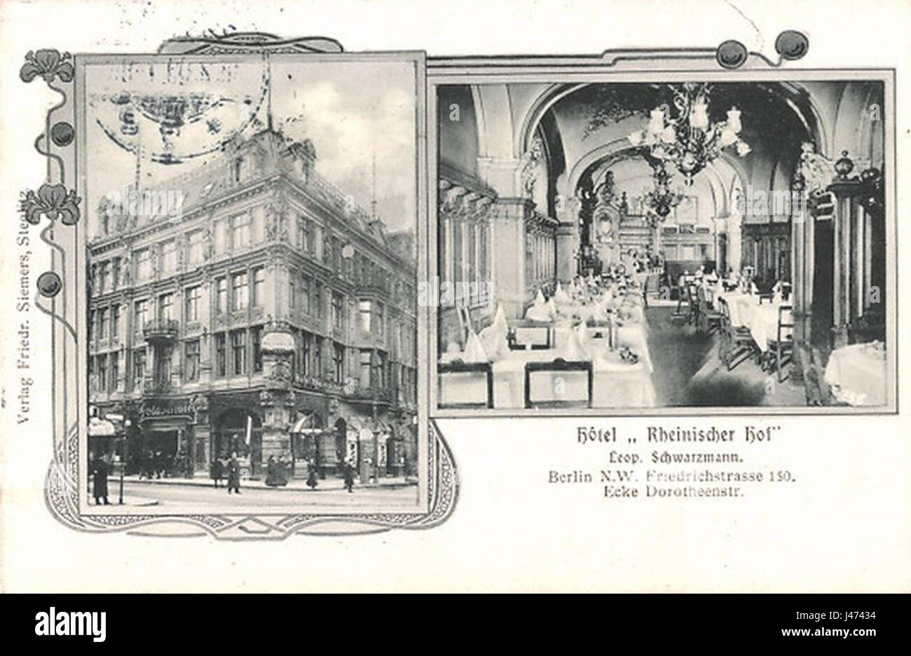 Mitte Rheinischer Hof 1909 Foto Stock