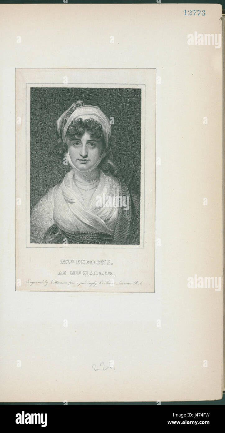 La sig.ra Siddons come la sig.ra Haller (in lo straniero) (NYPL ADE 255337 431248) Foto Stock