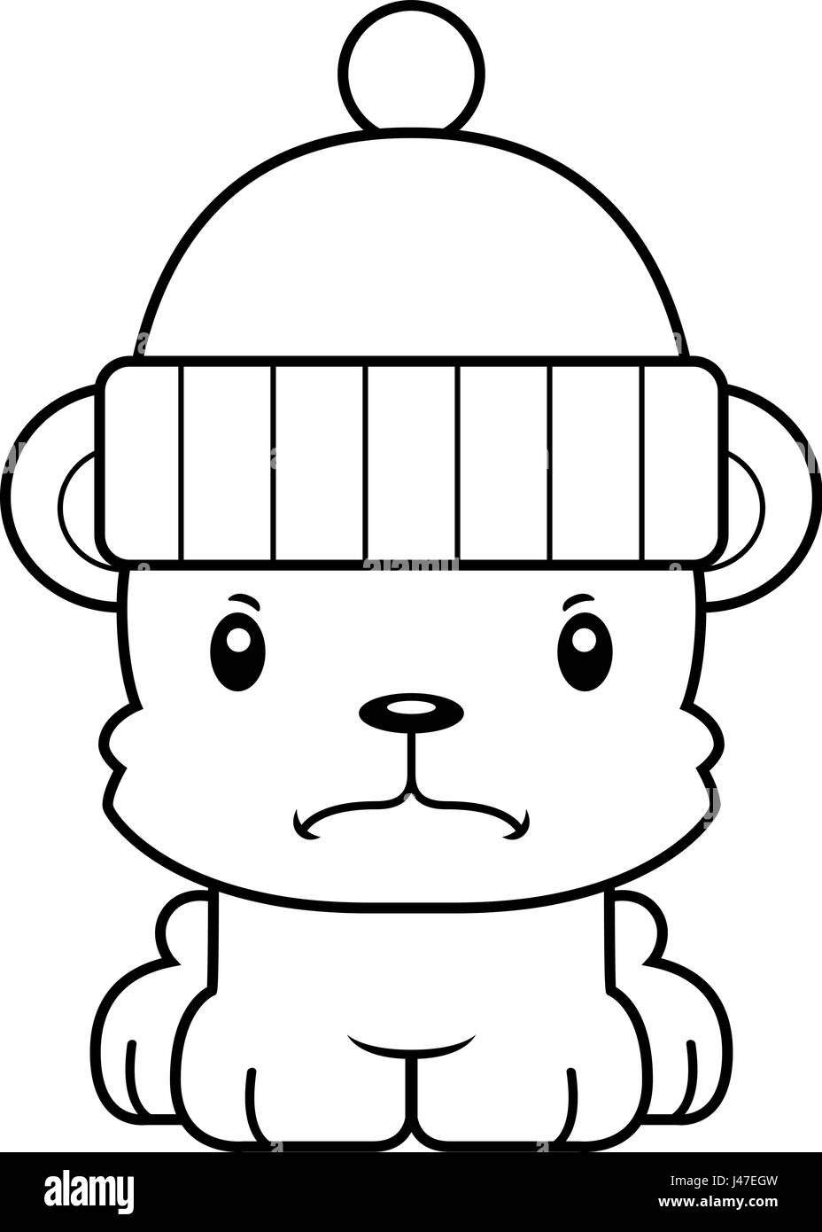 Un cartone animato in inverno portano alla ricerca arrabbiato. Illustrazione Vettoriale