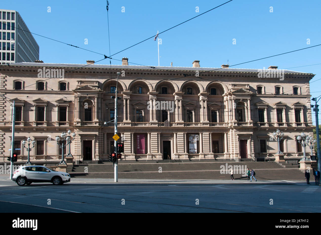 Melbourne del vecchio edificio del tesoro (1858 -1862) su Spring Street contiene le volte in cui i lingotti è stata memorizzata durante la gold rush era Foto Stock