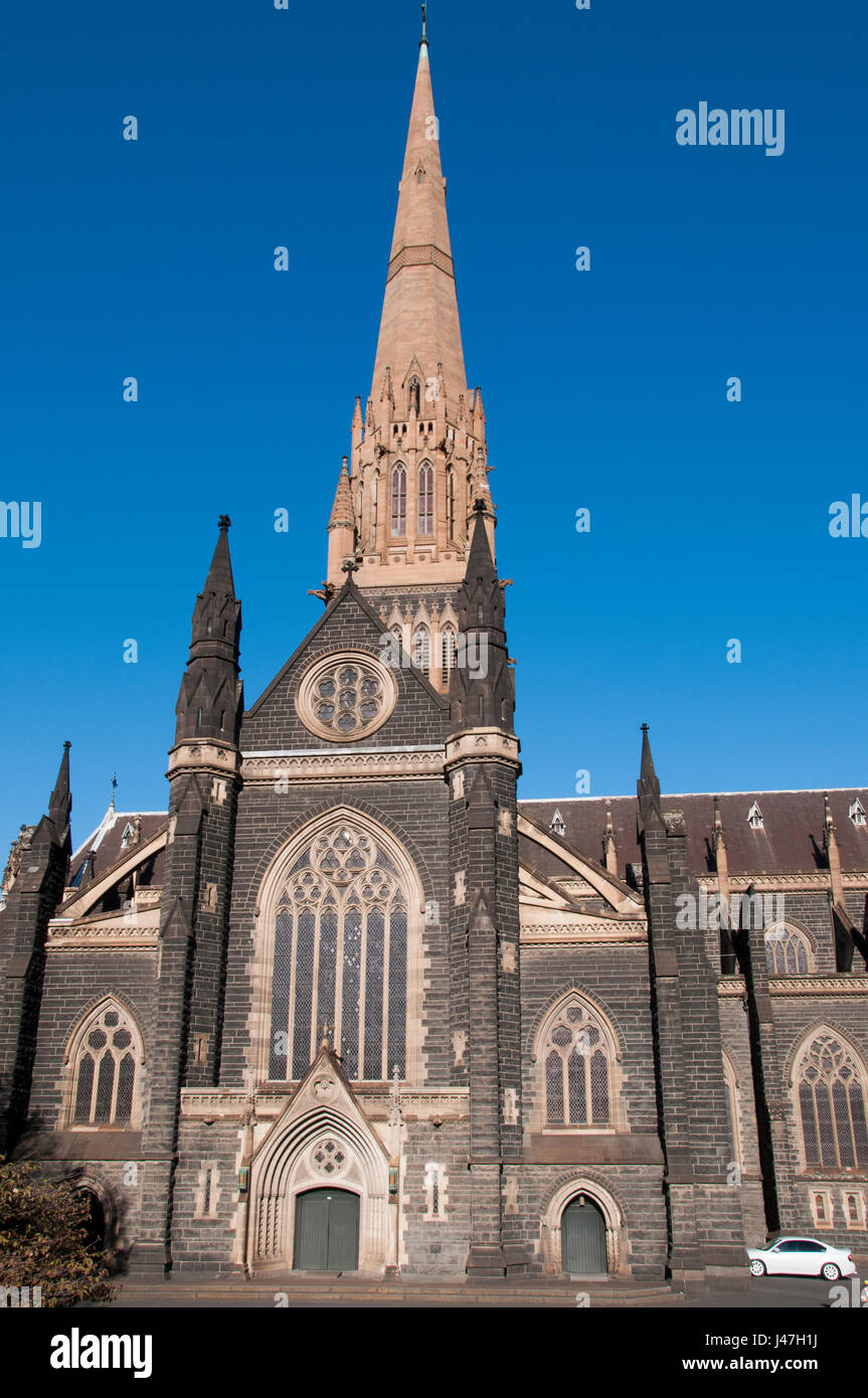 La Cattedrale di St Patrick (1897) è la chiesa madre dell Arcidiocesi di Melbourne, Australia ed esemplifica la gotica in stile Revival Foto Stock