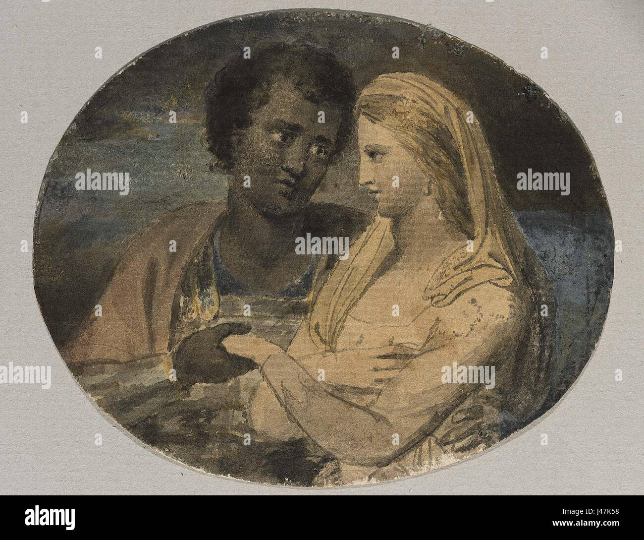 Otello e Desdemona da W.Blake (c. 1780, l'AMF) Foto Stock