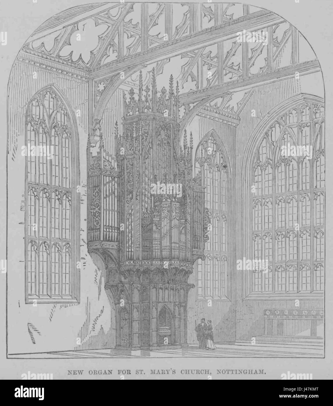 Nuovo organo, St Mary's Church, Nottingham 2 Dicembre 1871 Foto Stock
