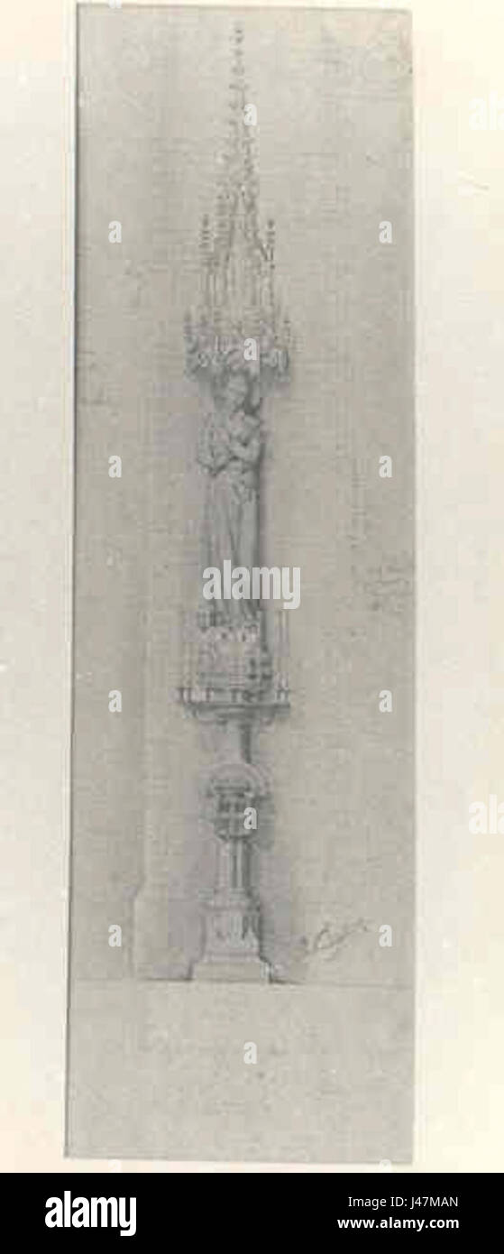 Ontwerp voor een heiligenbeeld incontrato baldakijn Cuypershuis 0532 Foto Stock