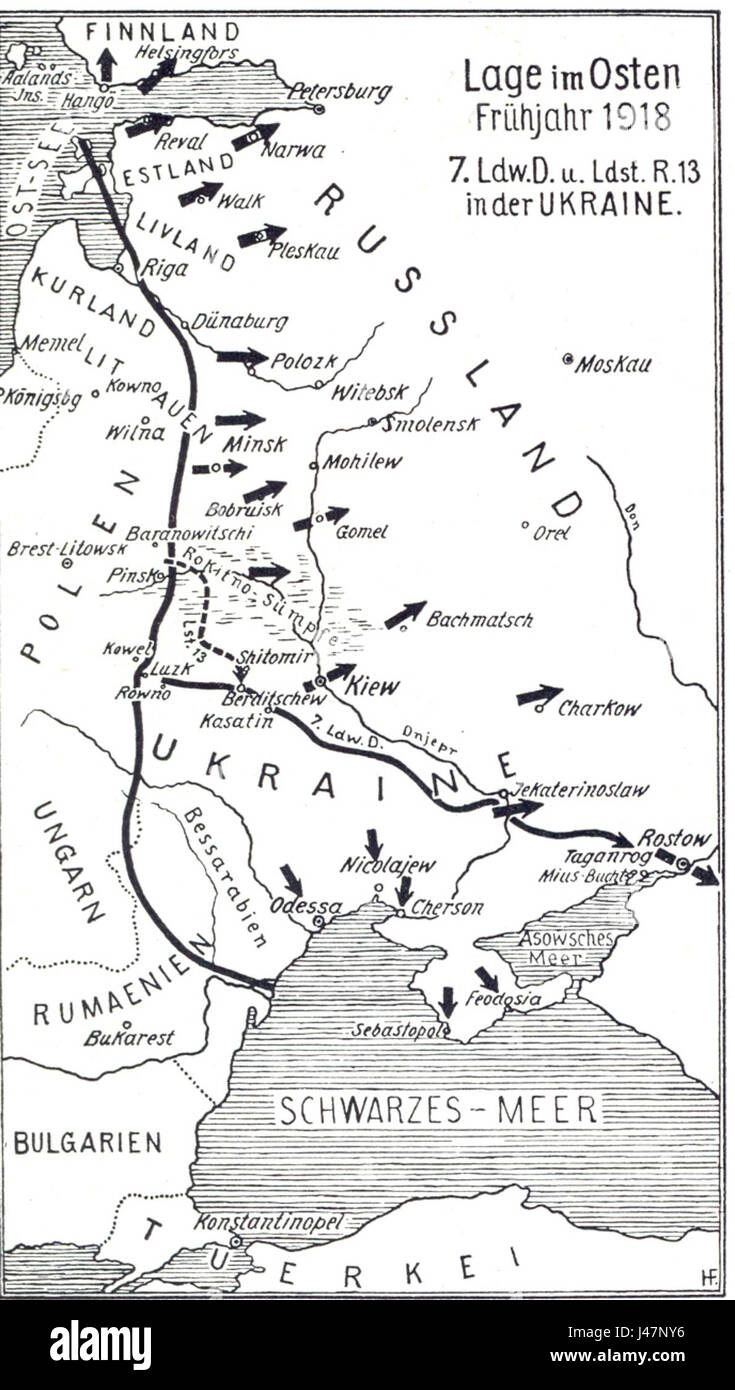 "Ostfront 1918" si riferisce al fronte orientale della prima guerra mondiale nel 1918, segnando la fine delle operazioni militari su larga scala nell'Europa orientale e l'impatto della guerra sul panorama politico della regione. Foto Stock