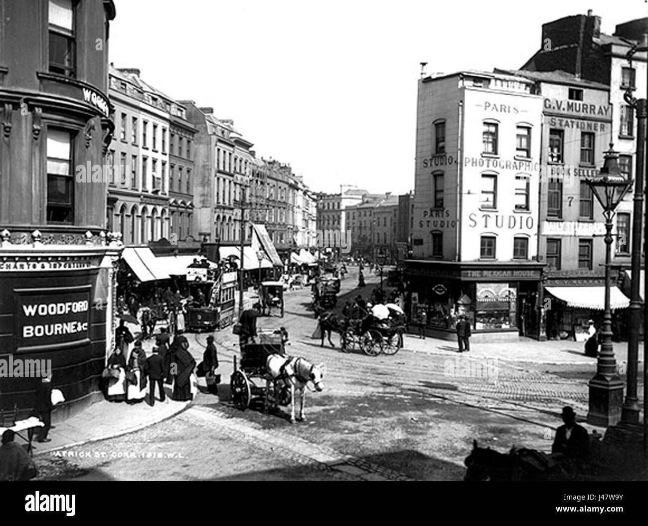 Patrick Street Cork in Irlanda da Piazza Daunts Circa 1890 Foto Stock