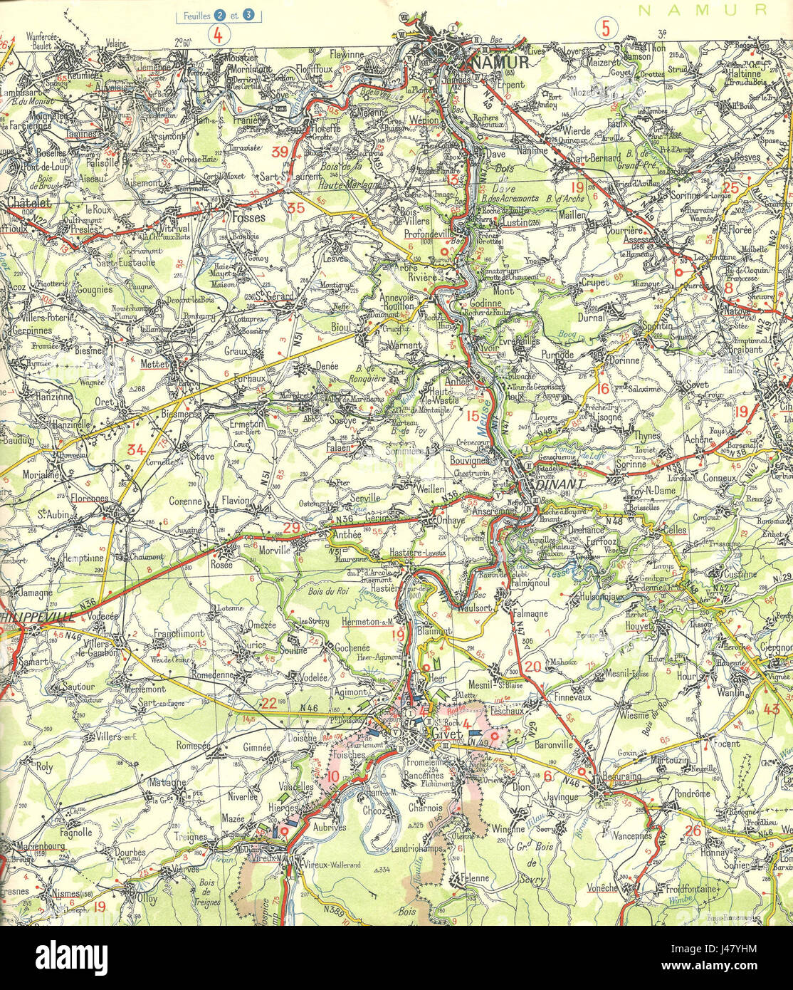 La Michelin nr 4, 1940 Namur Dinant Foto Stock