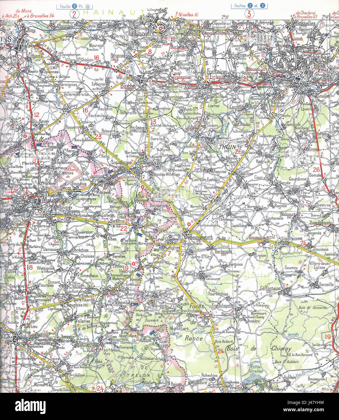La Michelin nr 4, 1940 Mons Charleroi Foto Stock