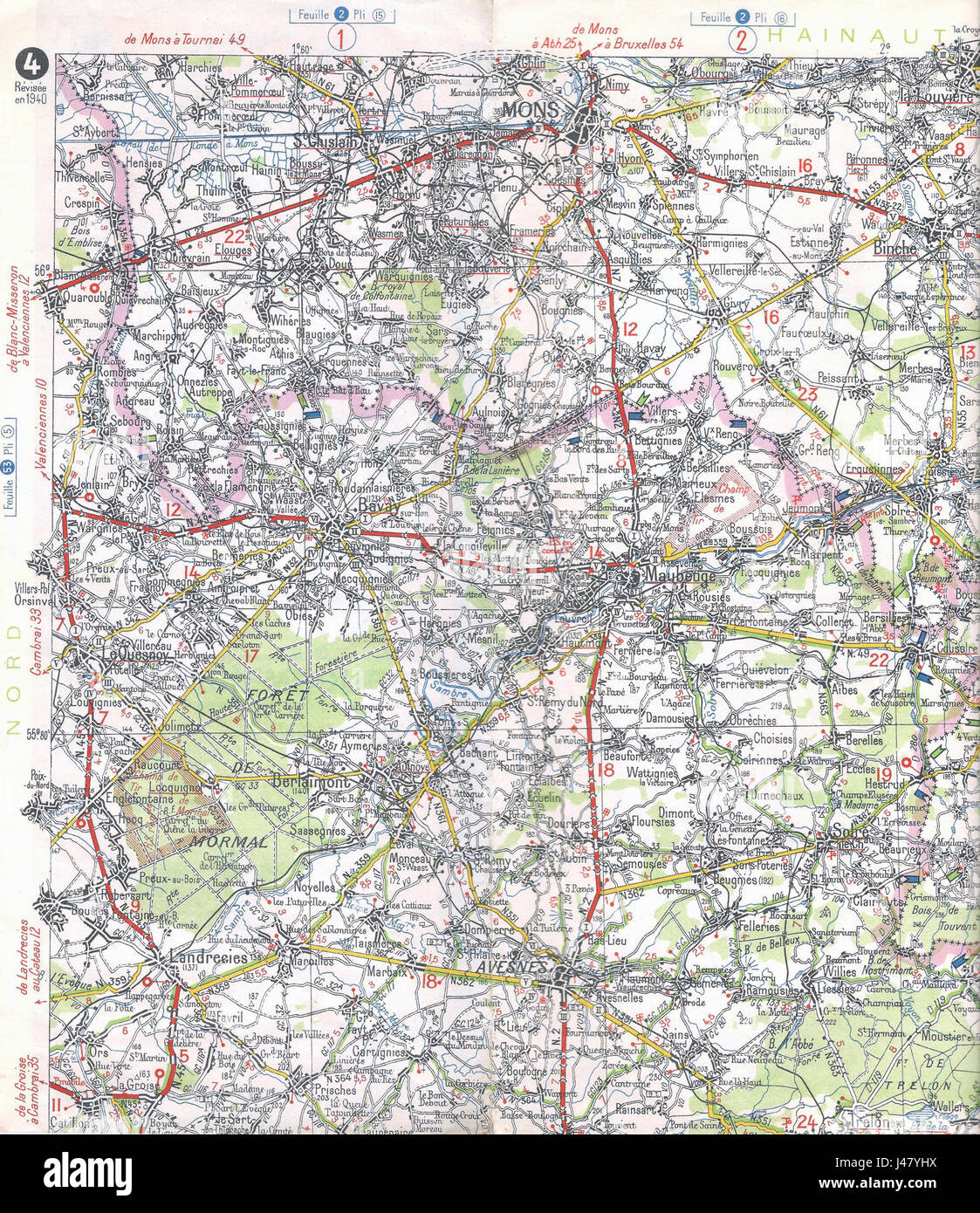 La Michelin nr 4, 1940 Mons Maubeuge Foto Stock