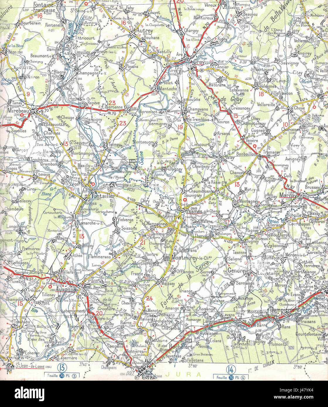 Michelin nr 66, 1940 Cray Dole è una mappa storica degli anni '1940, prodotta dall'azienda Michelin. Fornisce dettagli sulle strade e la geografia dell'area di Cray Dole, riflettendo lo stato delle infrastrutture durante quel periodo. Foto Stock