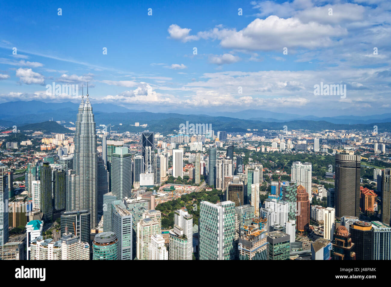 Vista aerea dello skyline di Kuala Lumpur, Malesia Foto Stock
