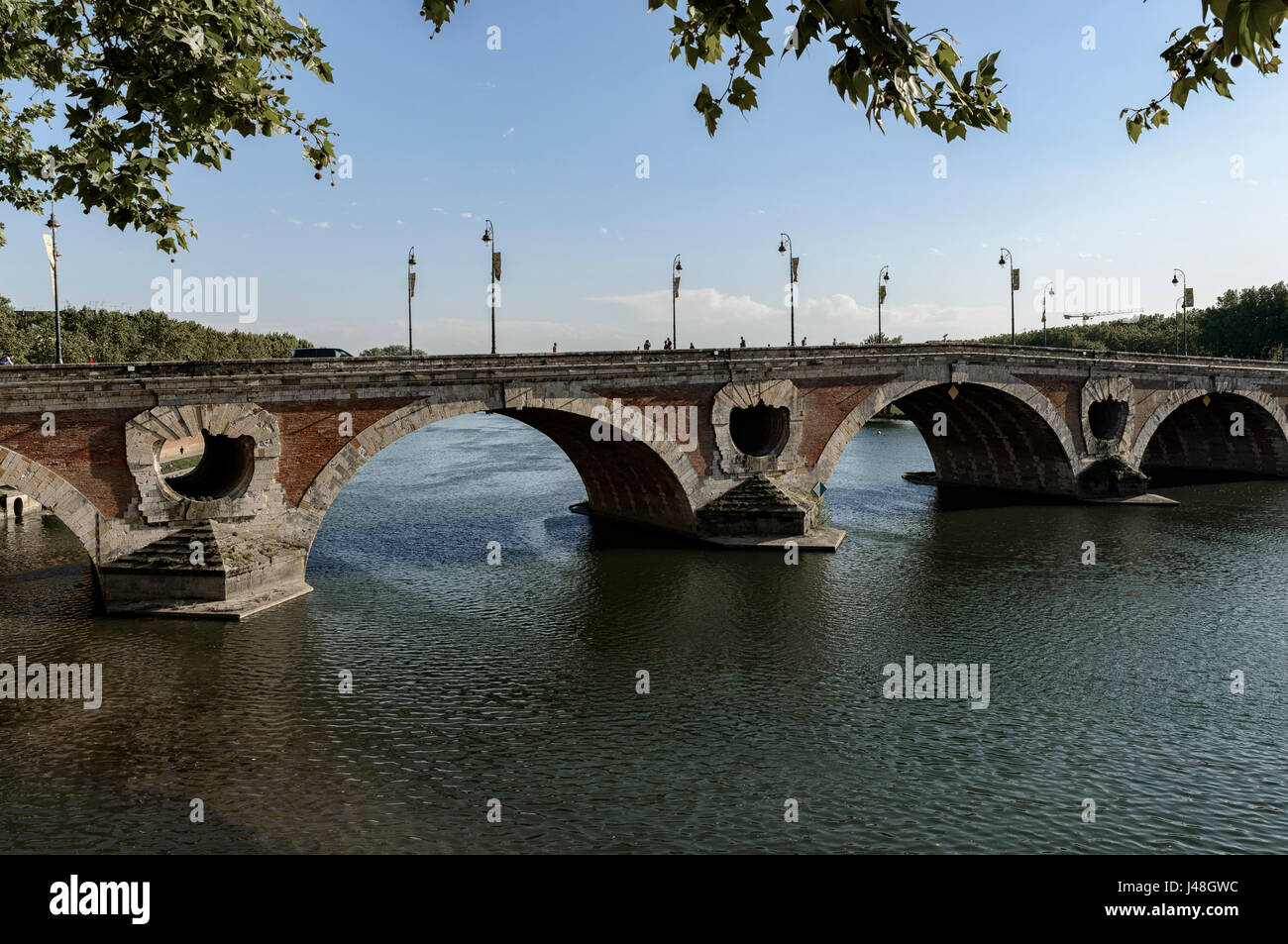 Pont Neuf Bridge, fiume Garonne, Toulouse, Midi-Pirenei, Haute-Garonne, Francia, Europa Foto Stock