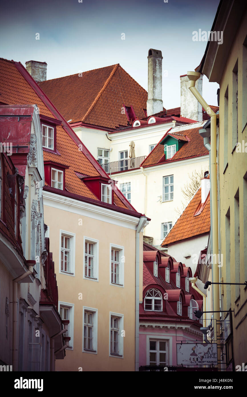 Tallinn capitale dell'Estonia città vecchia medievale Foto Stock