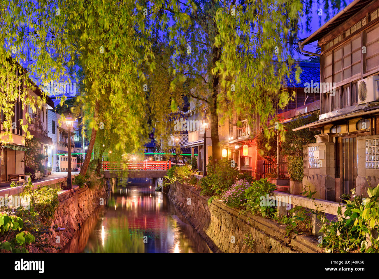 Shimoda, Giappone sulla strada Perry di notte. Foto Stock