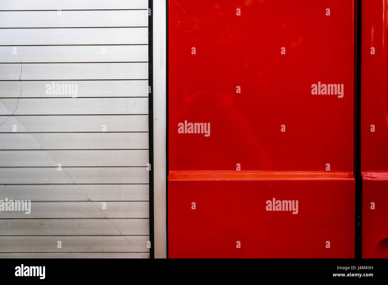 Close up red fire carrello dettaglio in Germania Foto Stock