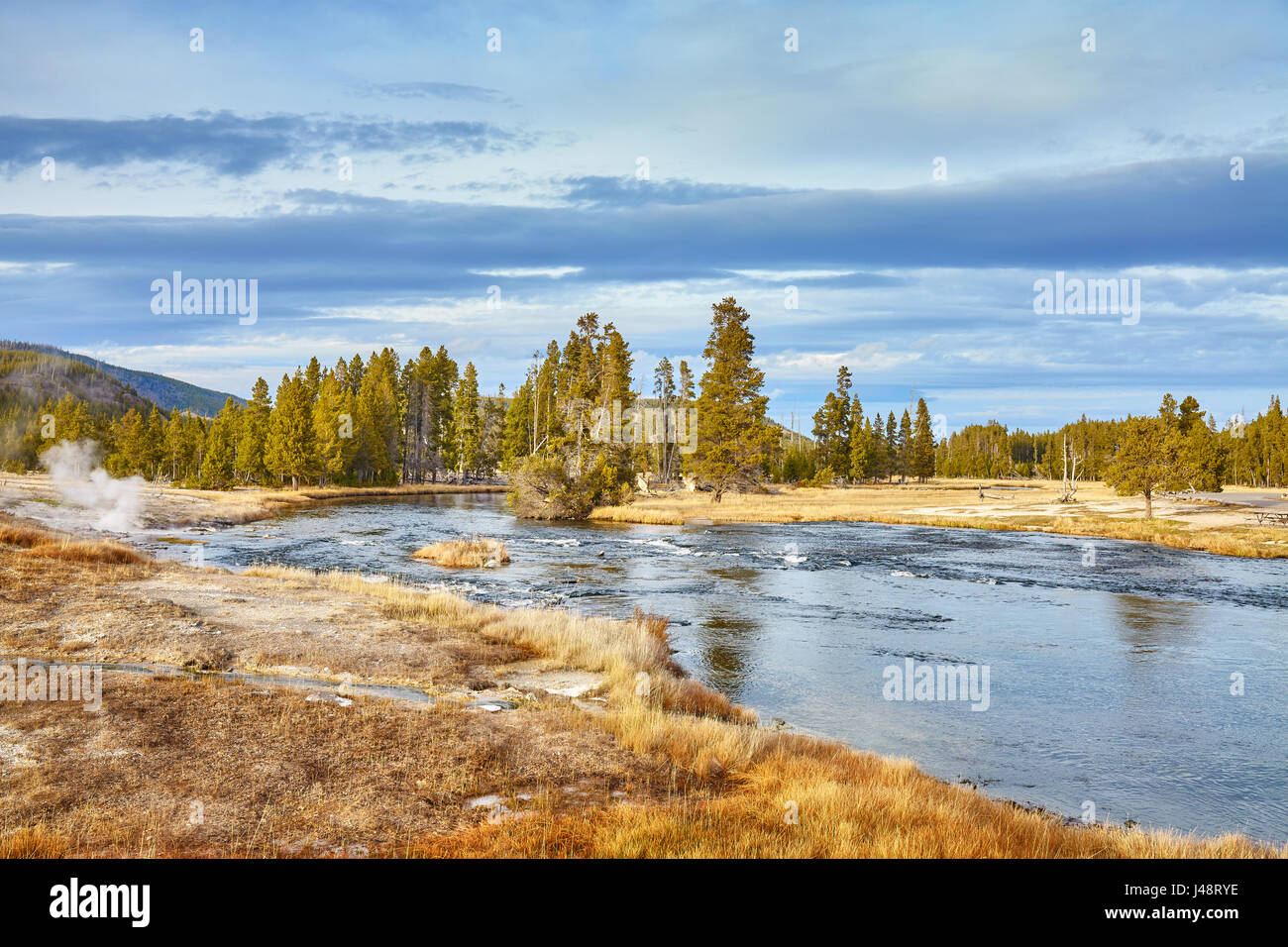 Paesaggio autunnale nel Parco Nazionale di Yellowstone, Wyoming negli Stati Uniti. Foto Stock