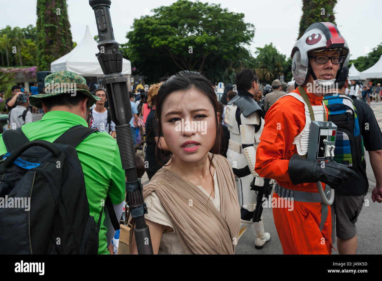 06.05.2017, Singapore, Repubblica di Singapore, in Asia - i fan di Star Wars vestiti con i loro costumi raccogliere durante l'annuale Star Wars evento. Foto Stock
