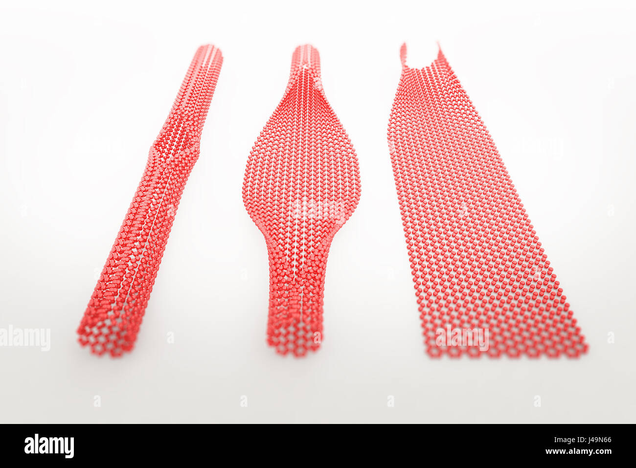 Il dispiegamento dei nanotubi di carbonio - struttura nano tecnologia 3D illustrazione Foto Stock