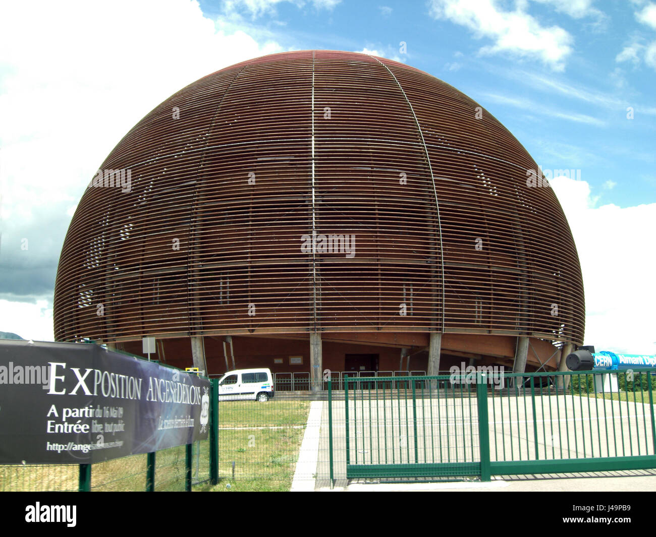 Globo della scienza e dell'innovazione, il CERN research center, Meyrin, Svizzera Foto Stock