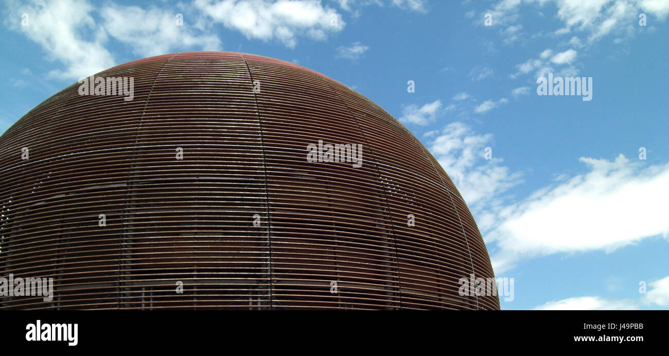 Globo della scienza e dell'innovazione, il CERN research center, Meyrin, Svizzera Foto Stock