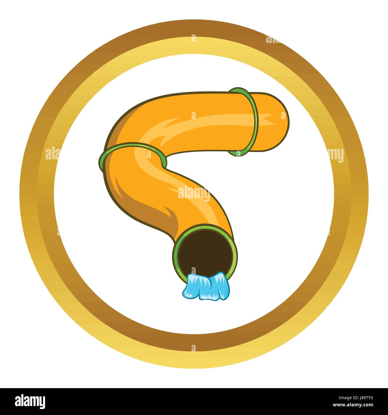 Aquapark tubo di scorrimento icona vettore Illustrazione Vettoriale