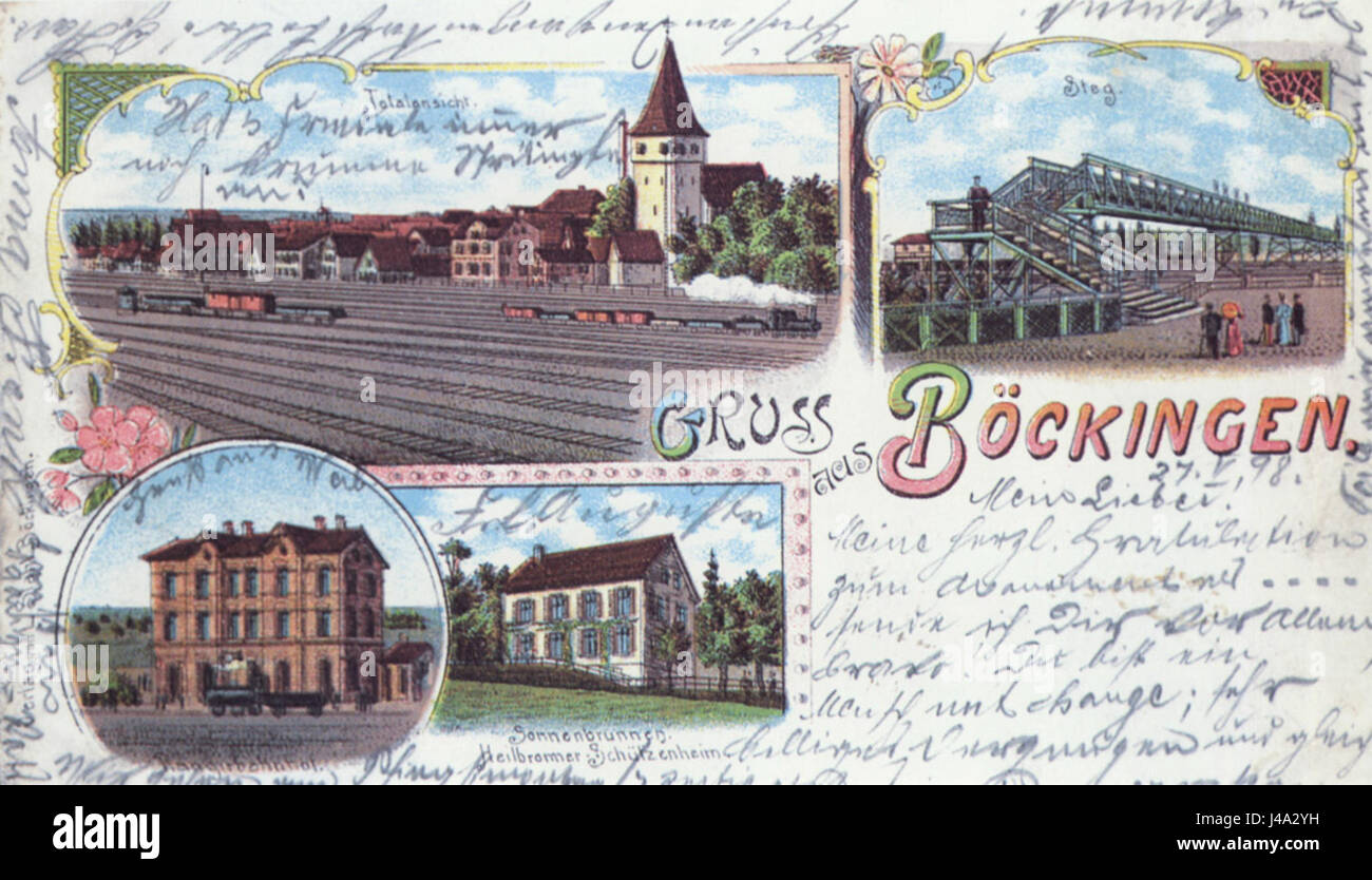 Il Rangierbahnhof BÃ¶ckingen nel 1900 era un importante cantiere ferroviario situato nella città di BÃ¶ckingen, in Germania. Questo sito fu importante per le operazioni ferroviarie e per il trasporto locale all'inizio del XX secolo. Foto Stock