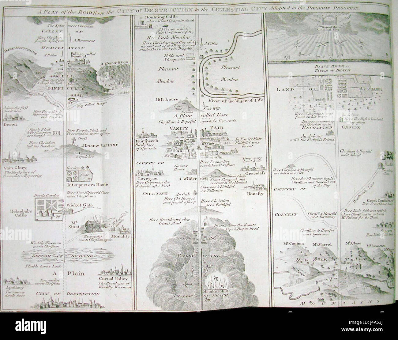 Pilgrim's Progress mappa piccola Foto Stock