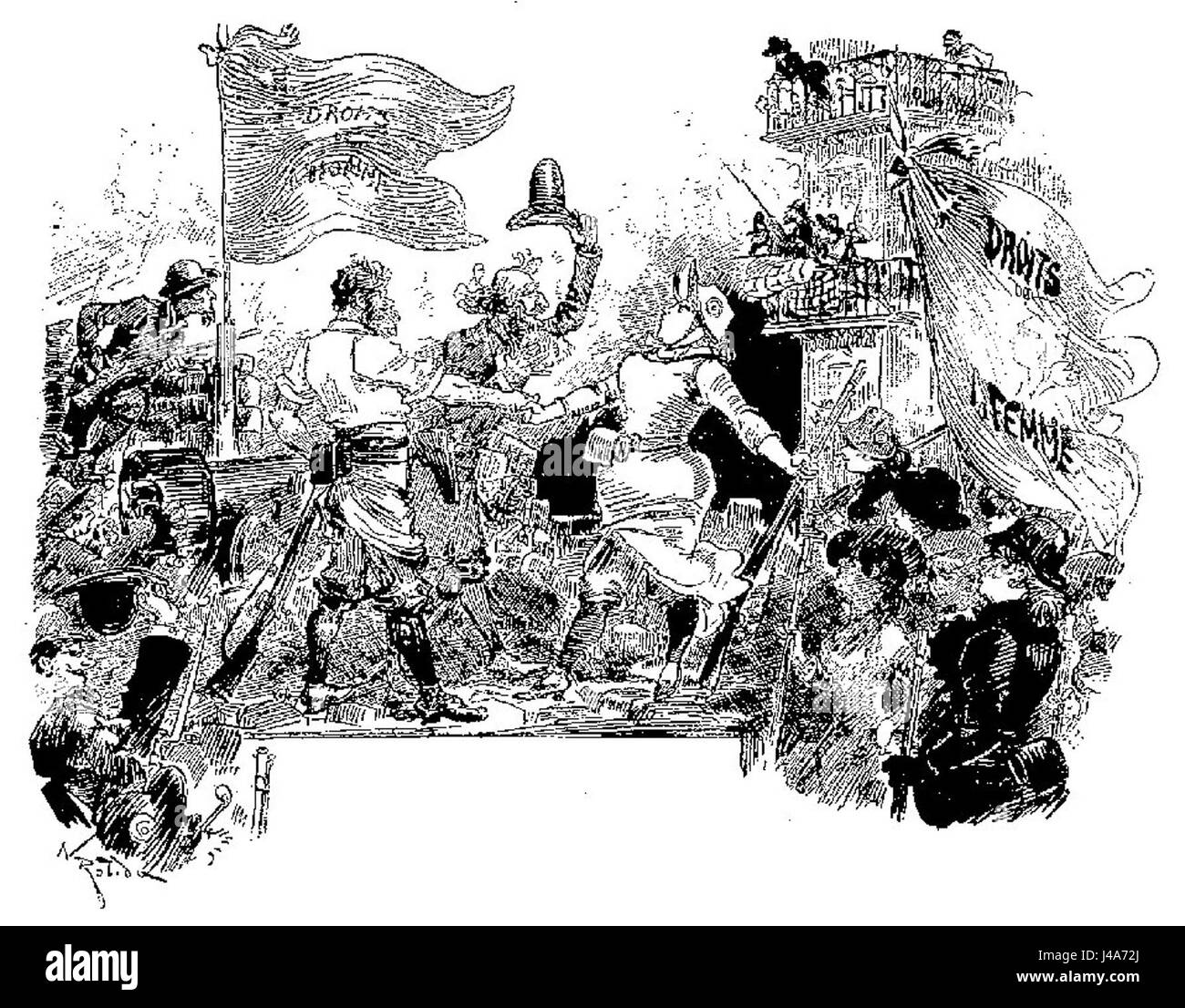 Questo libro, *VingtiÃ¨me SiÃ¨cle*, scritto da Albert Robida, esplora le visioni del futuro da una prospettiva del XIX secolo, mescolando la fantascienza con il commento sociale. Foto Stock