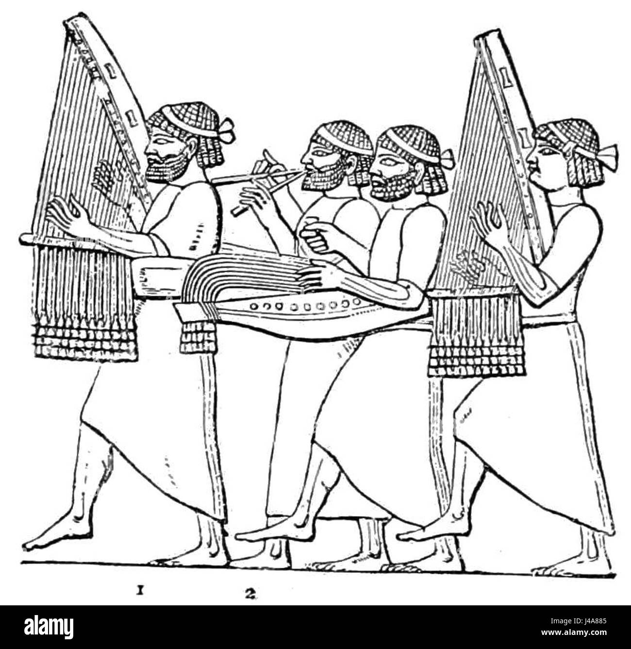 Questa immagine tratta dal "Popular Science Monthly" (volume 40, D493) raffigura una processione trionfale, con un giocatore dulcimer. Mette in evidenza il ruolo della musica negli eventi cerimoniali o celebrativi. Foto Stock