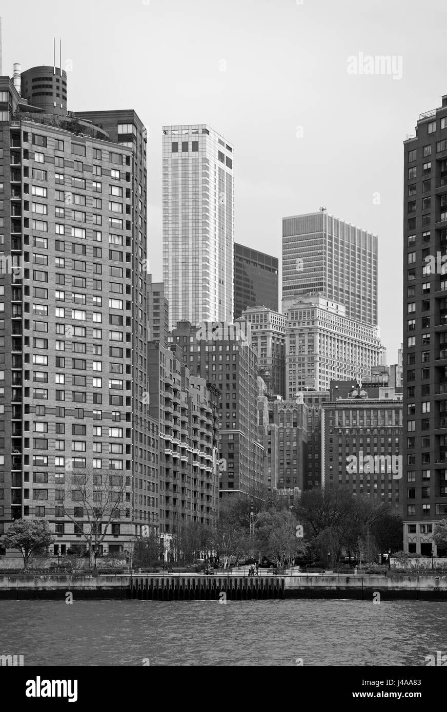 Visualizzazione bianco e nero di Manhattan Foto Stock