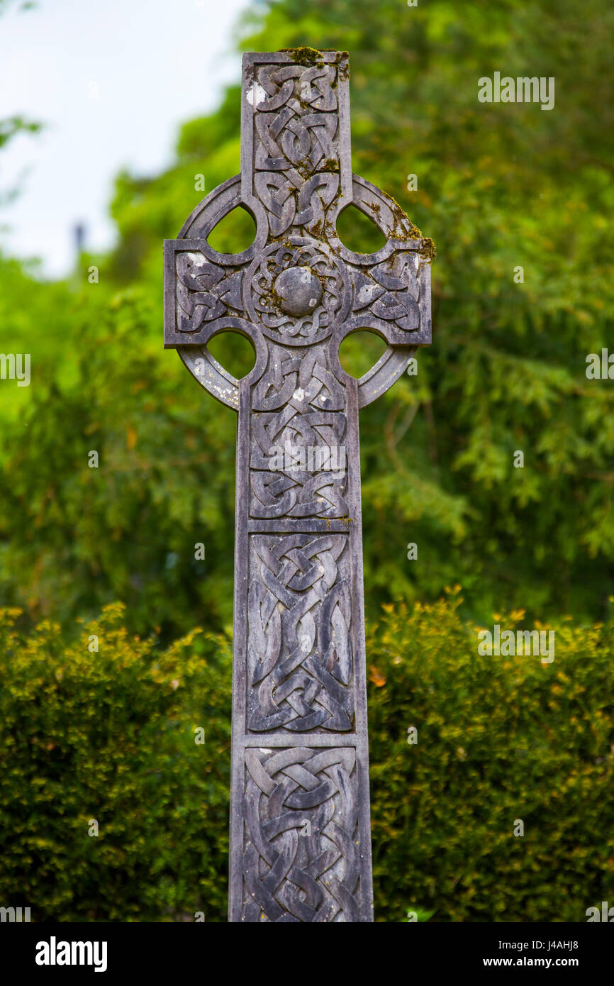 Croce celtica in Kilkenny, Irlanda Foto Stock