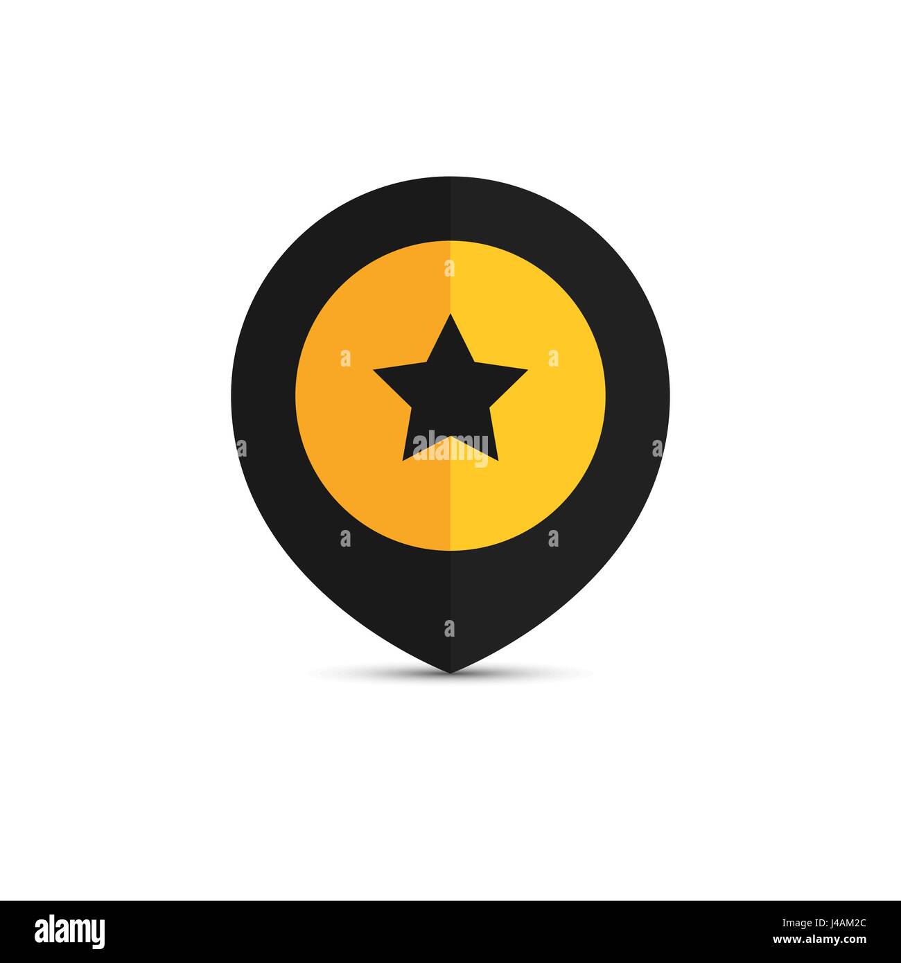 Puntatore Mappa con star sign. Illustrazione Vettoriale Illustrazione Vettoriale