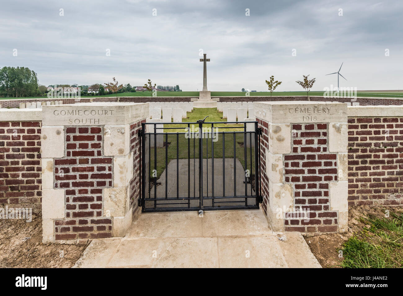 Gommiecourt WWI cimitero militare sul Campo di Battaglia di Somme del Nord della Francia Foto Stock