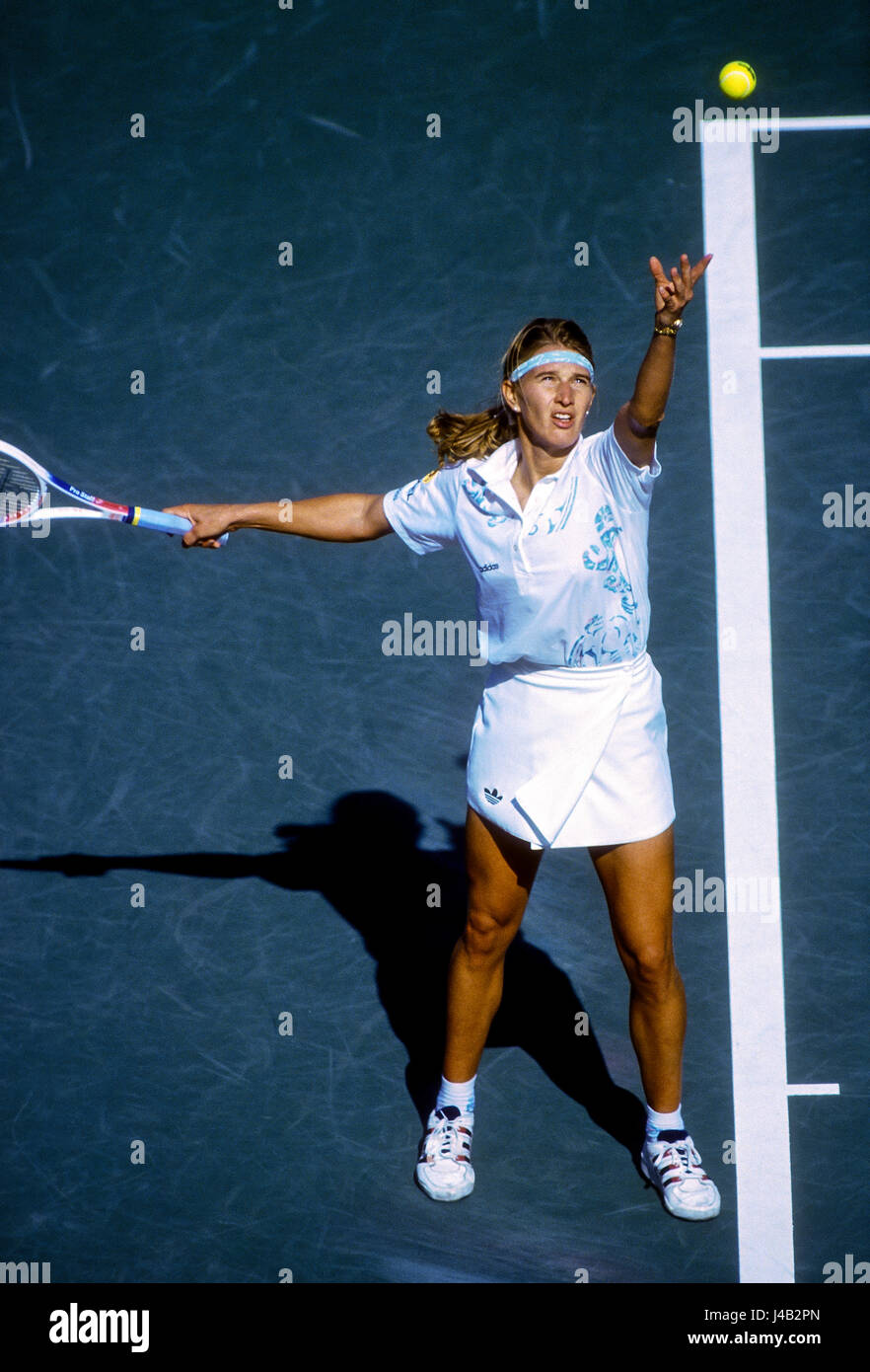 Steffi Graf (GER) competono al 1994 US Open. Foto Stock