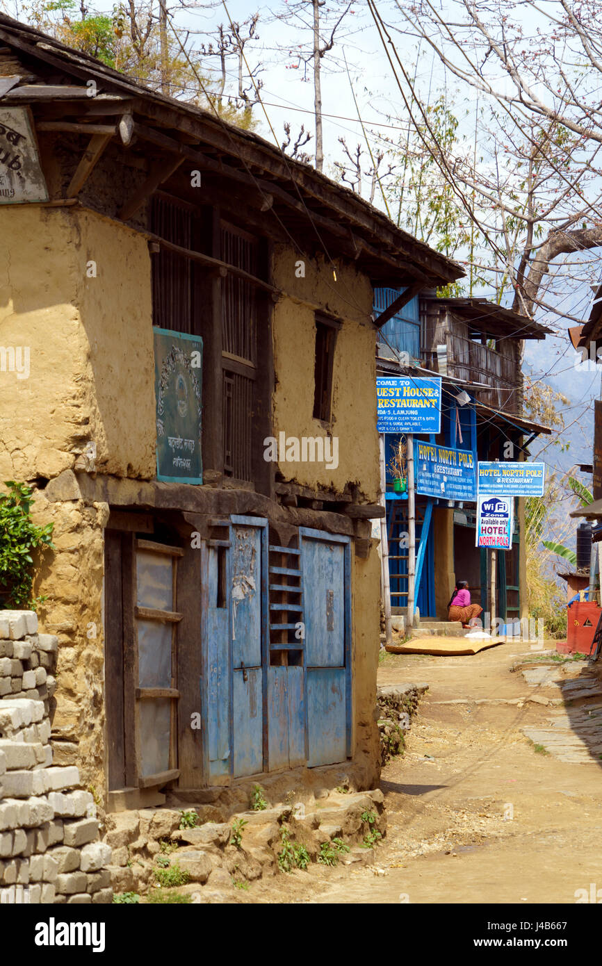 Villaggio bahundanda, regione di Annapurna, Nepal. Foto Stock