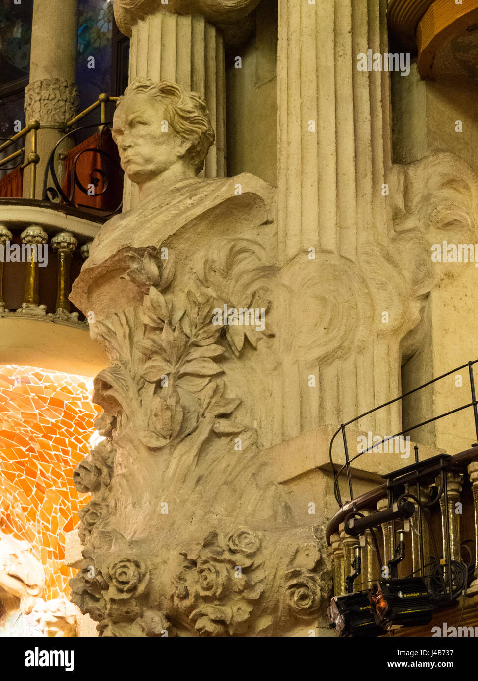 Interno del Palau de la Música Catalana, Barcellona Spagna. Foto Stock