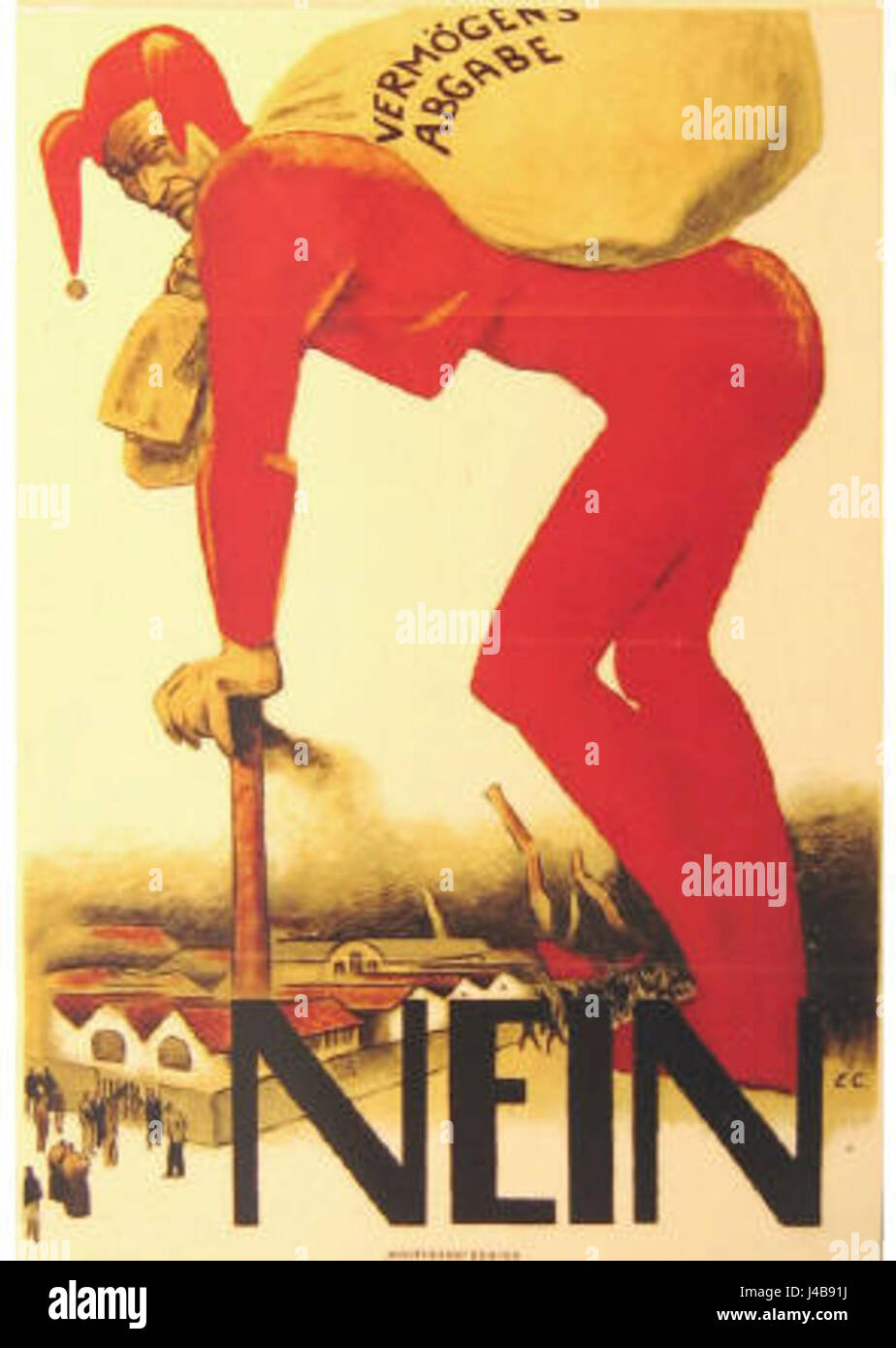 Il "Plakat Einmalige Abgabe 1922" è un poster storico dell'anno 1922, probabilmente legato a un evento speciale o annuncio in Germania, che mostra il design visivo dei primi anni del XX secolo. Foto Stock