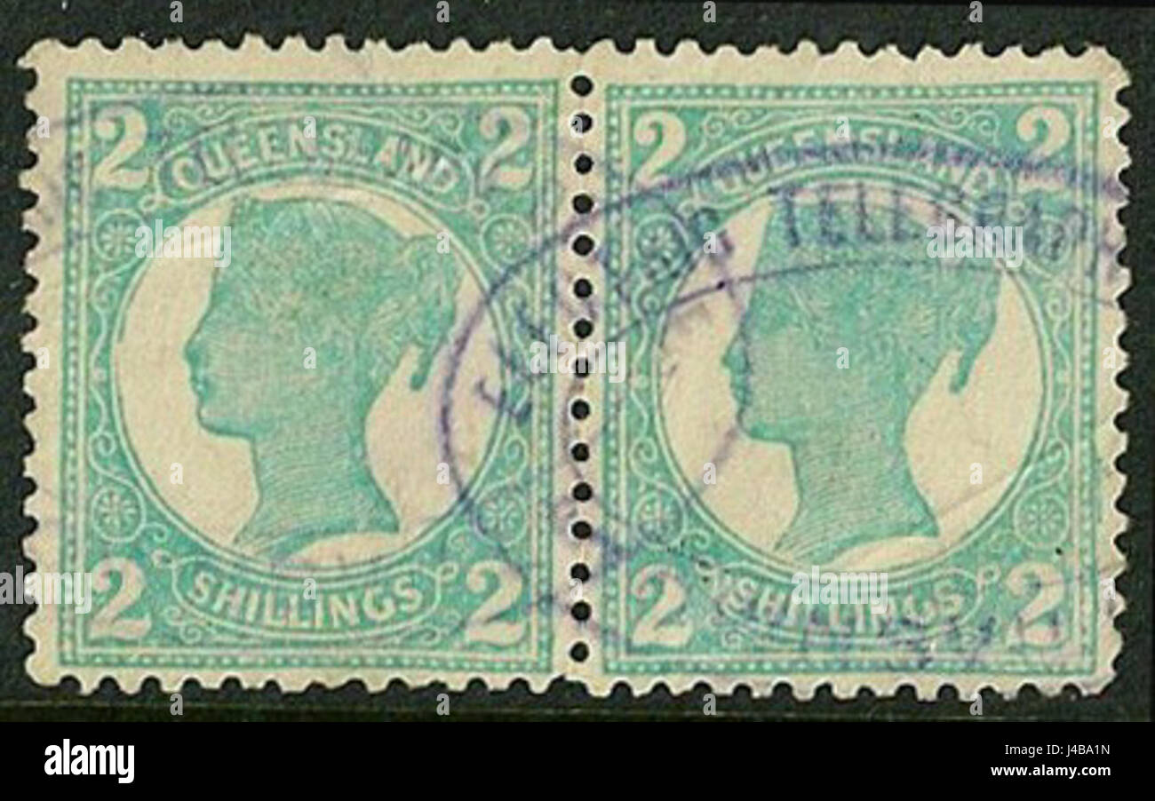 Queensland farà fede il timbro postale telegrafo elettrico Foto Stock