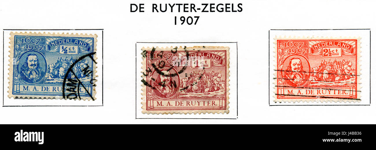 Postzegel 1907 de Ruyter Foto Stock