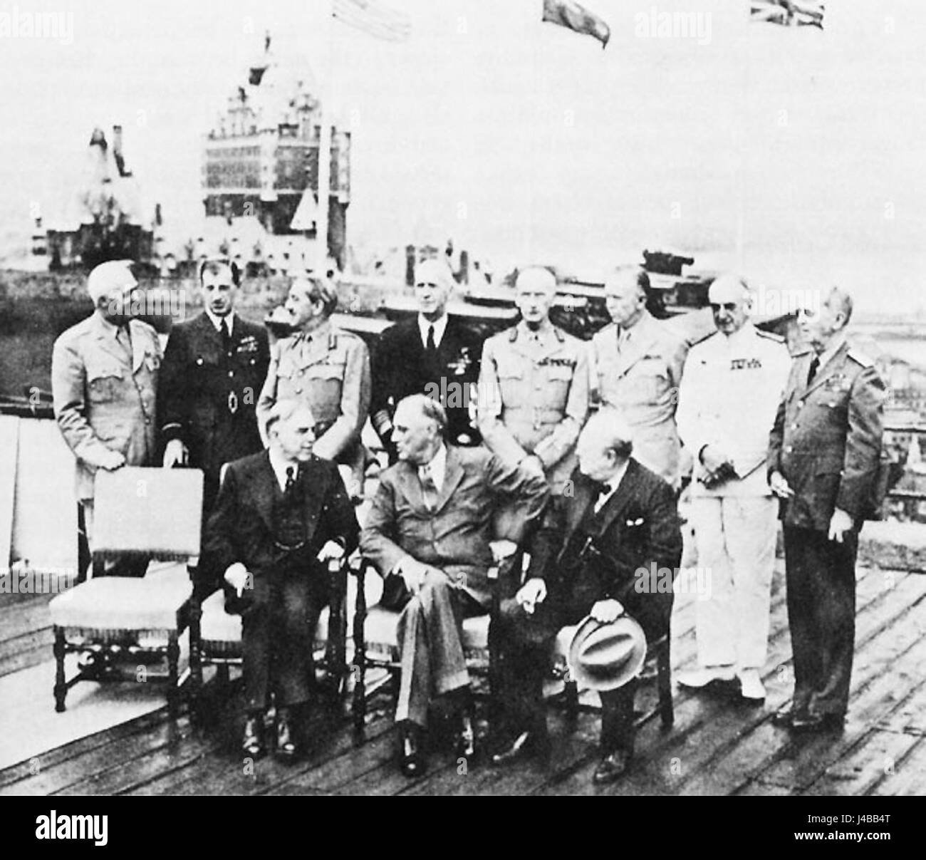 La Conferenza del Québec si riferisce a un incontro chiave tenuto durante la seconda guerra mondiale tra Winston Churchill e Franklin D. Roosevelt, dove furono prese decisioni critiche riguardo al futuro corso della guerra e ai piani del dopoguerra. Foto Stock