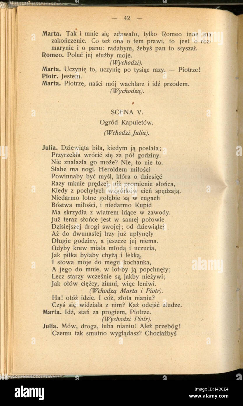"Romeo i Julia" è il titolo polacco per la tragica commedia di William Shakespeareâ, "Romeo e Giulietta". Il dramma è una storia senza tempo di due giovani amanti le cui famiglie sono in conflitto, portando a una tragica conclusione. Foto Stock