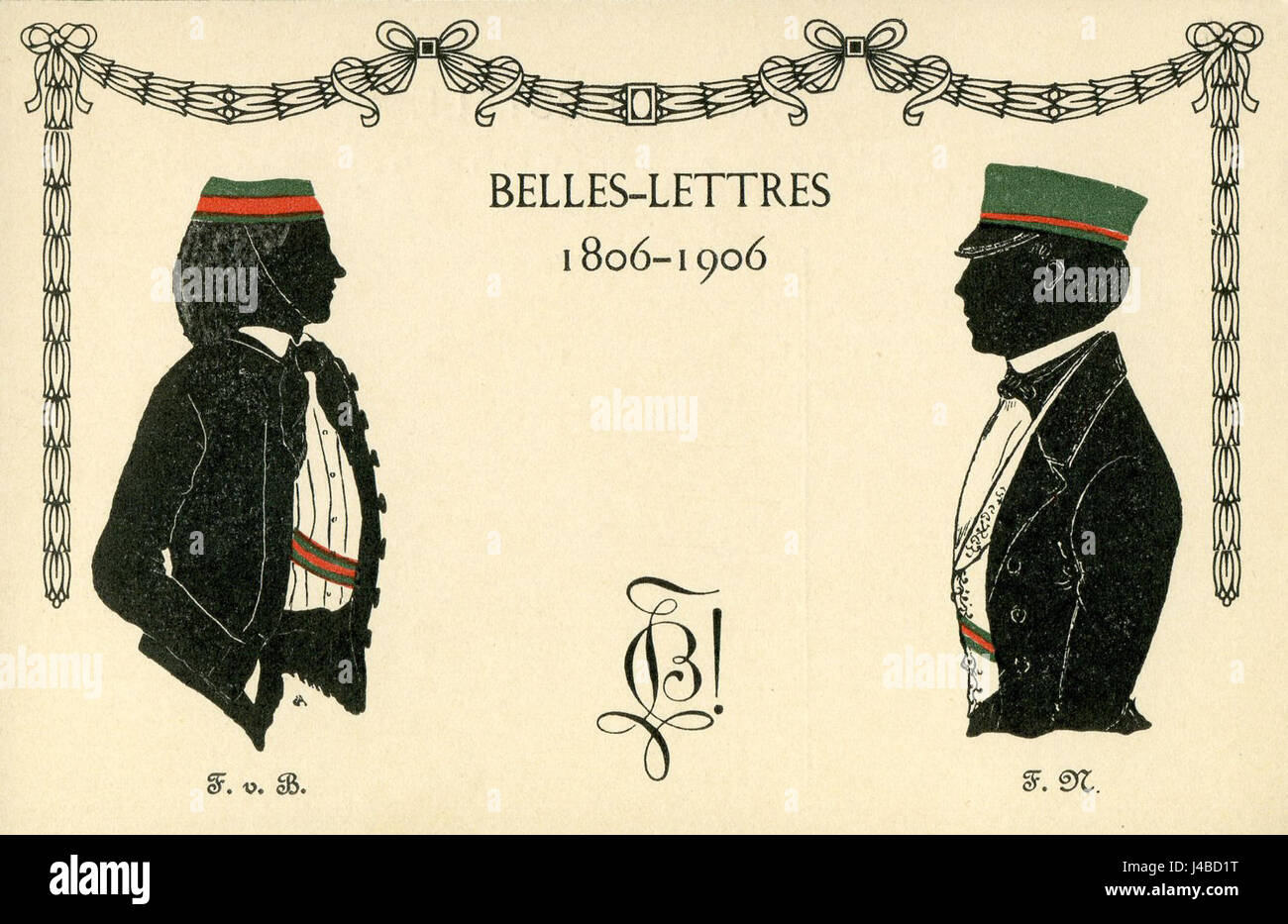 Postkarte, 100 Jahre Belles Lettres Lausanne Foto Stock