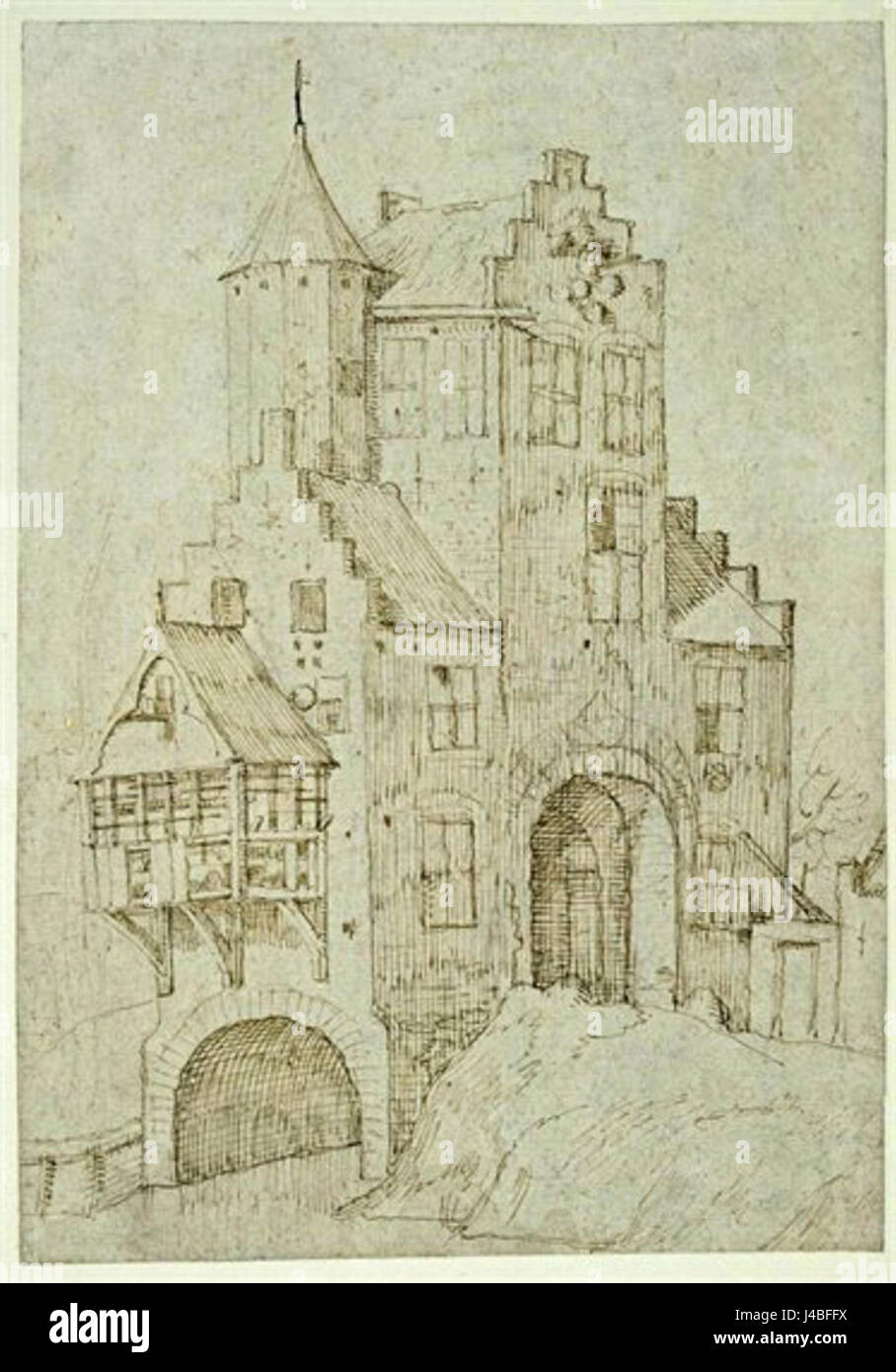 Pellecussenpoort bij Utrecht omstreeks 1585 Foto Stock