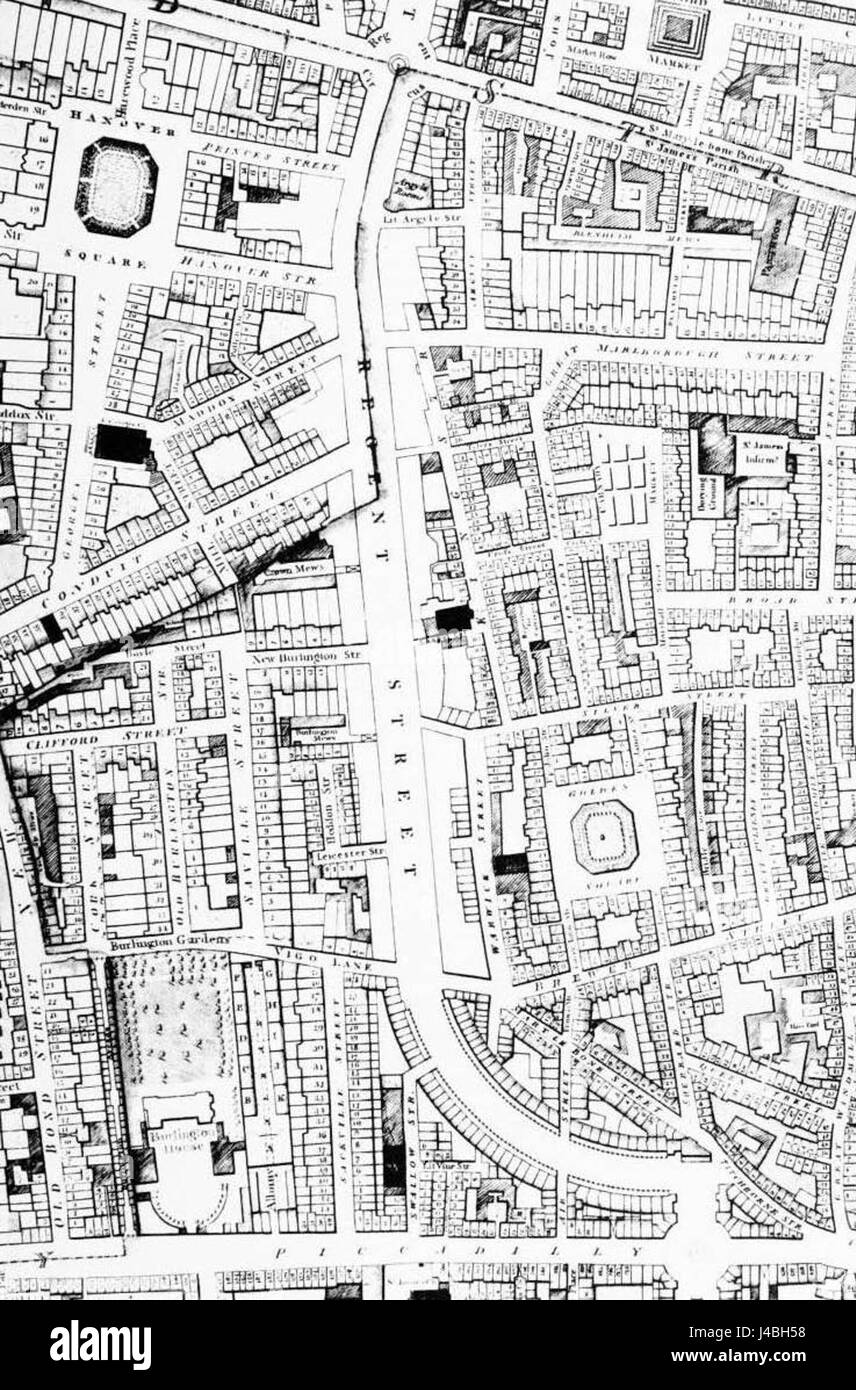 Regent St Horwood 1819 ed editati Foto Stock