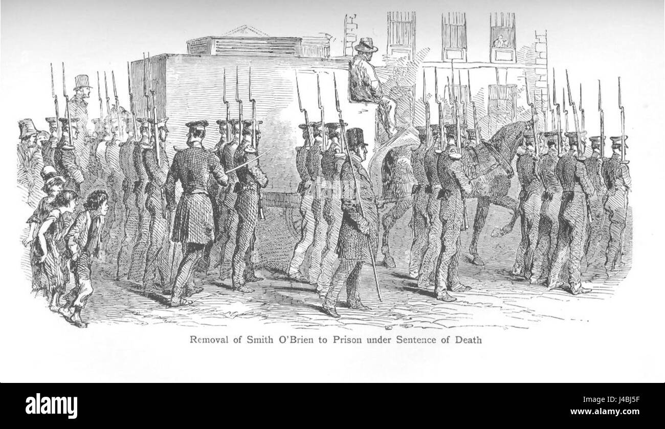 La rimozione di Smith o'Brien nel 1848 si riferisce all'evento politico e storico che circonda l'esilio dei nazionalisti irlandesi, che fu un momento significativo nella storia irlandese durante la metà del XIX secolo. Foto Stock