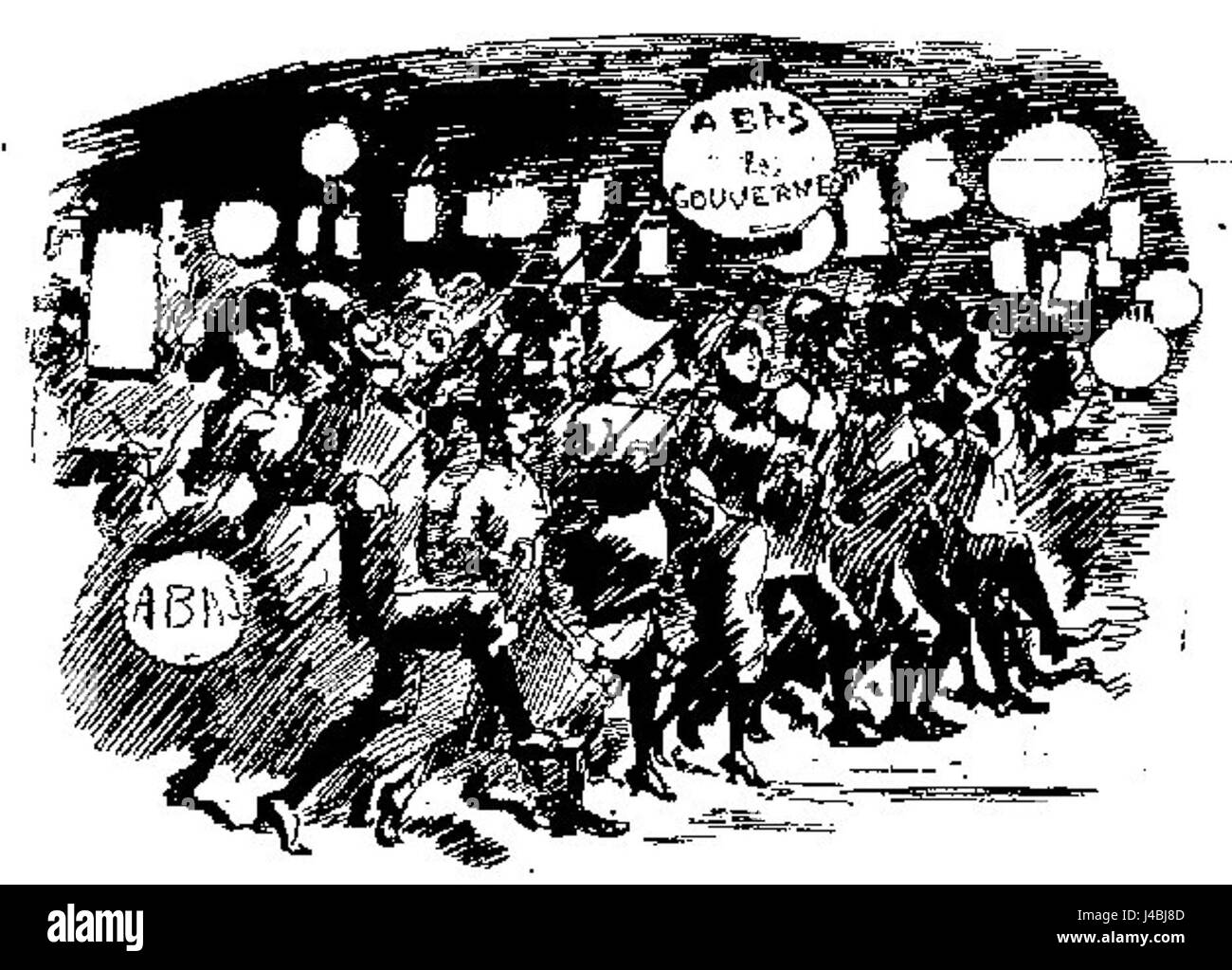 Un'illustrazione o un riferimento ad un'immagine del XX secolo di Robida, una rappresentazione della vita futura, come immaginato durante quel periodo. Foto Stock